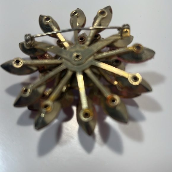 Fabulous Vintage unmarked MCM Brooch pink Marquise cut - Picture 3 of 3